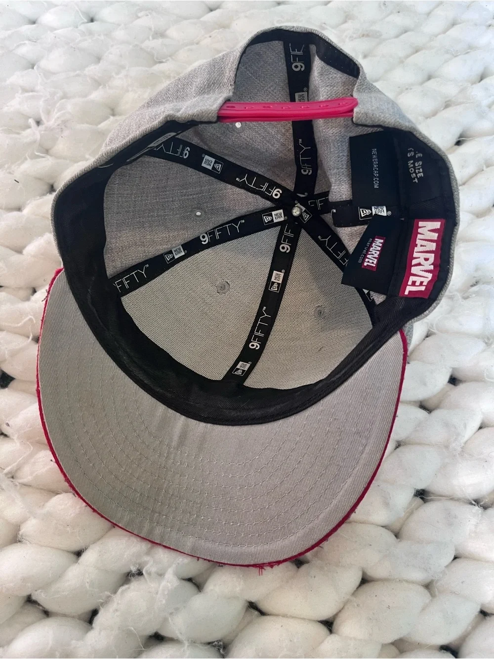 New Era Deadpool Snapback Hat - Gray Crown with Red Brim
